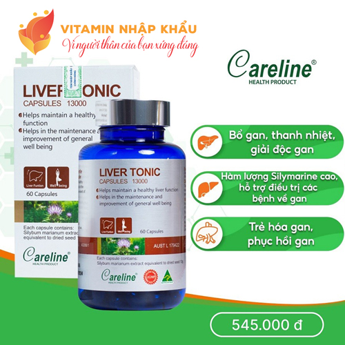 Careline Liver tonic 60 viên- Viên nang bổ gan, duy trì và cải thiện chức năng gan
