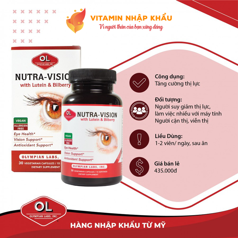 Nutra-Vision tăng cường sức khỏe cho đôi mắt