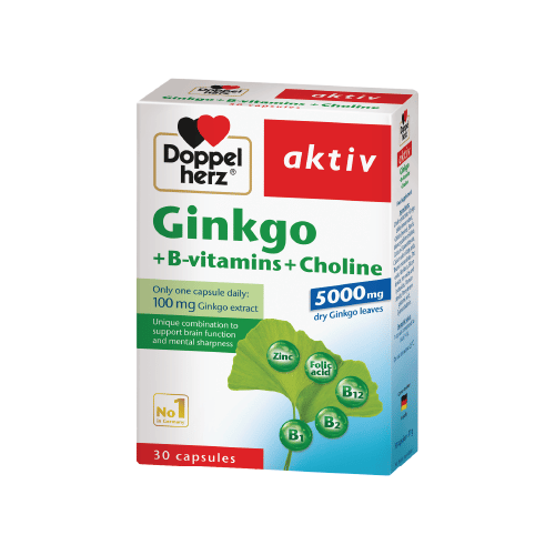 Viên uống bổ não Doppelherz Ginkgo + Vitamin B + Choline thương hiệu số 1 nước Đức