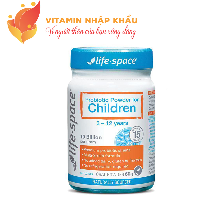 Men vi sinh cho trẻ từ 3 đến 12 tuổi Life Space Probiotic Powder for Children