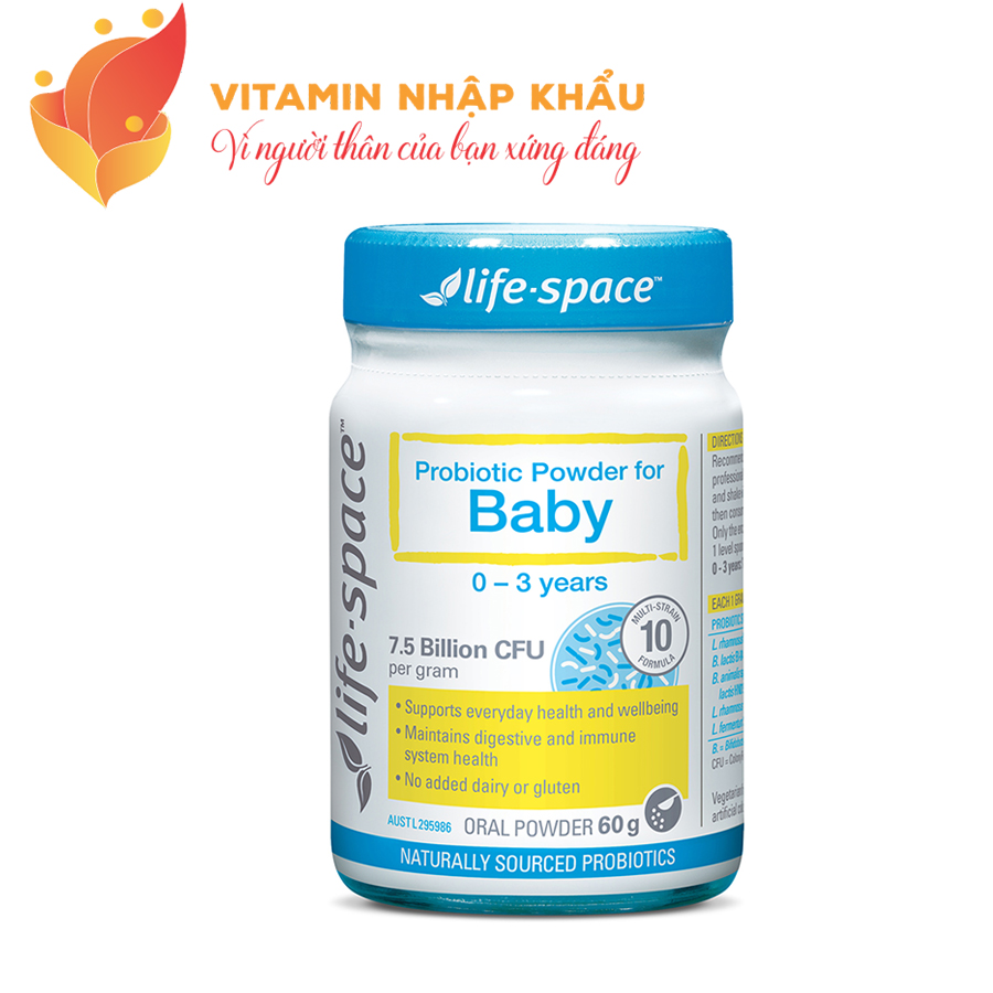 Men vi sinh hỗ trợ cho trẻ Life Space Probiotic Powder for Baby (0 tháng - 3 tuổi) 60g