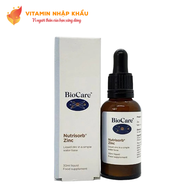 ﻿﻿Kẽm nước BioCare Nutrisorb Zinc (30ml)