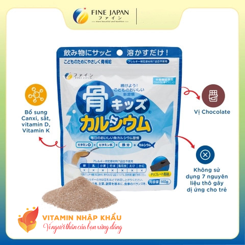 Bột Canxi Cá Tuyết Nhật Bản Fine Japan Bone's Calcium for Kids 140g