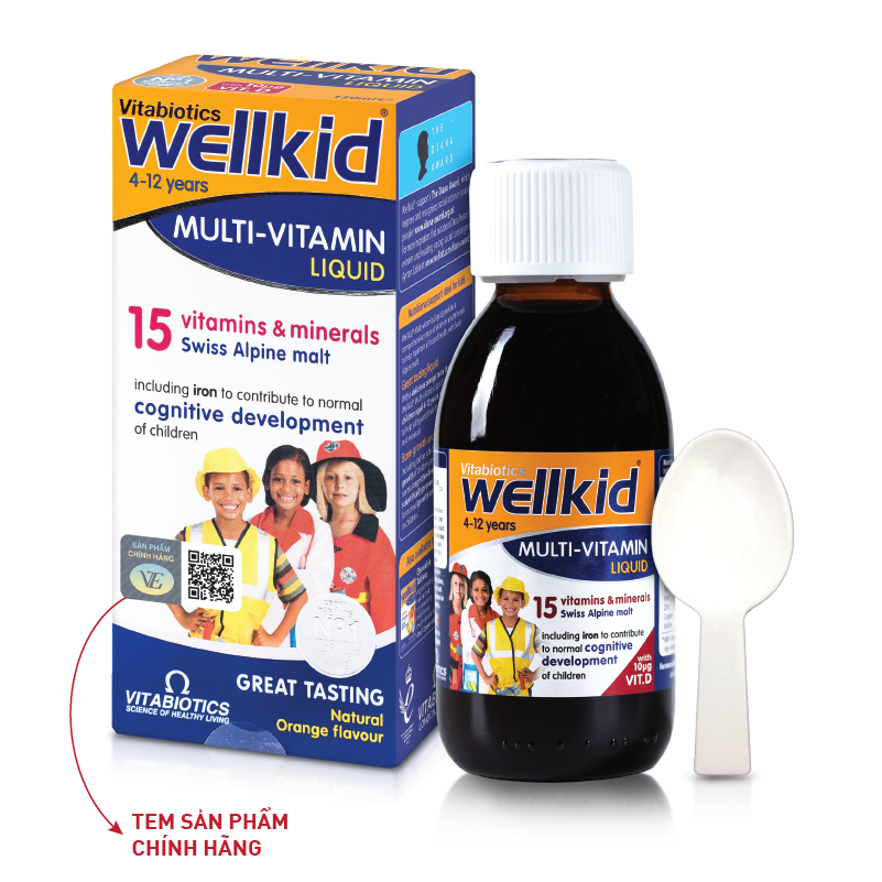 Tăng đề kháng cho trẻ Vitabiotics Wellkid Multi-Vitamin Liquid (150ml)