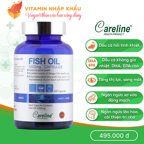 Careline fish oil dầu cá Hồi 100 viên