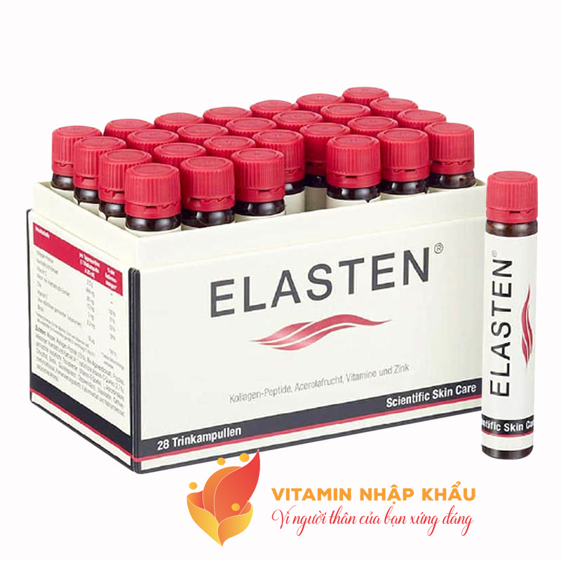ELASTEN COLLAGEN DẠNG NƯỚC - (Hộp 28 ống x 25ml) - Giúp trẻ hóa da, căng bóng, sáng mịn, mờ nếp nhăn