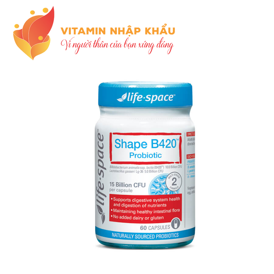Men vi sinh hỗ trợ giảm cân Life Space Shape B420 Probiotic (60 viên)