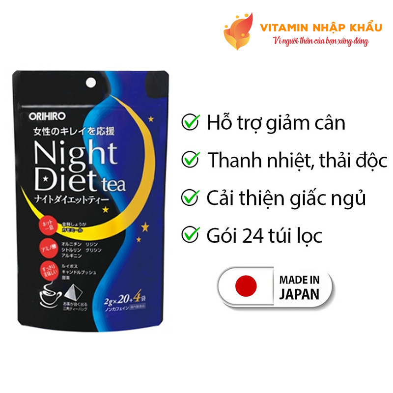 Trà giảm cân Night Diet Tea Orihiro 24 gói