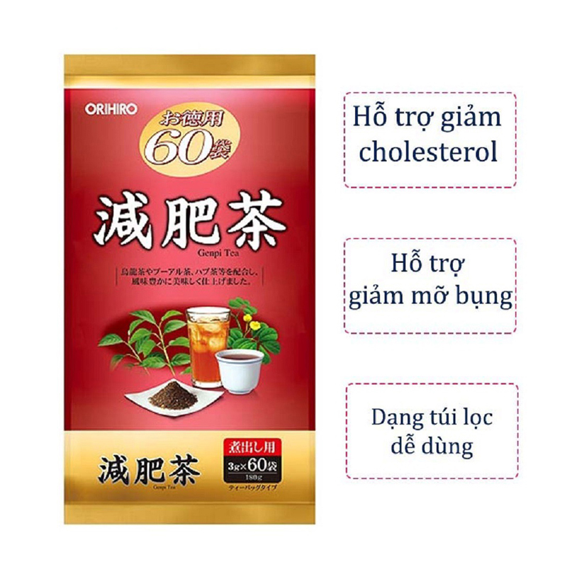 Trà giảm mỡ bụng Genpi Orihiro 60 gói