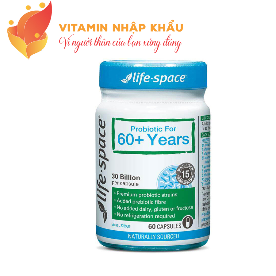 Men vi sinh cho người lớn tuổi Life Space Probiotic for 60+ Years