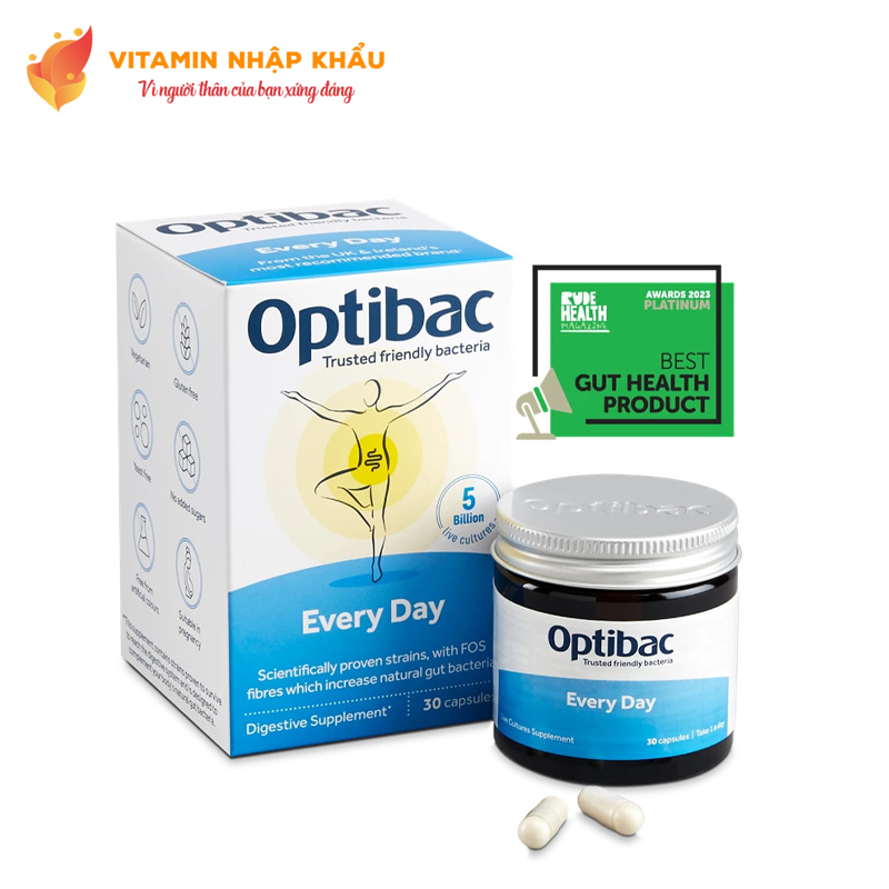 Men vi sinh Optibac Every Day bổ sung lợi khuẩn, hỗ trợ tiêu hóa hộp 30 viên