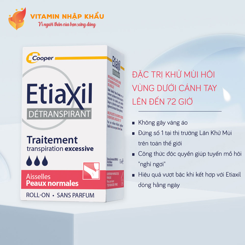 Lăn Khử Mùi EtiaXil Số 1 Thế Giới Nhãn Đỏ Dành Cho Da Khỏe 15ml
