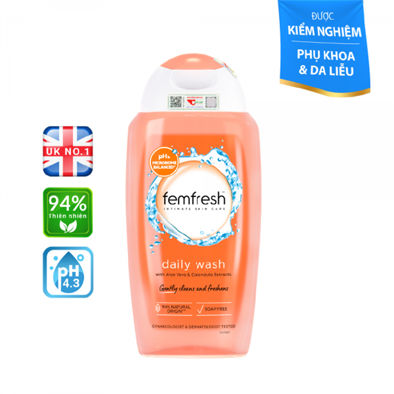 Dung Dịch vệ sinh phụ nữ cao cấp hàng ngày Femfresh Daily Wash 250ml