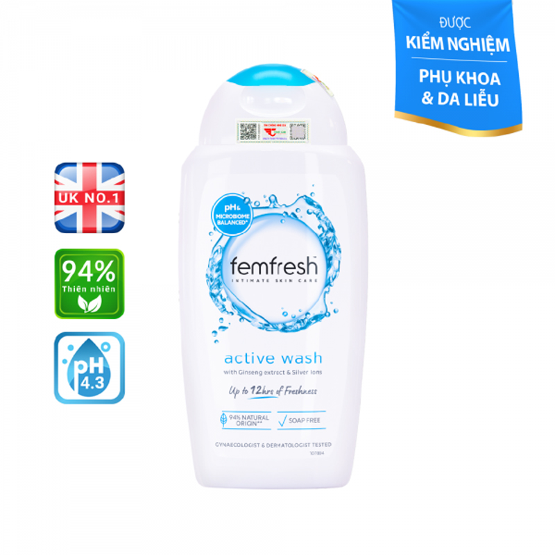 Dung dịch vệ sinh phụ nữ cao cấp năng động Femfresh Active Wash 250ml