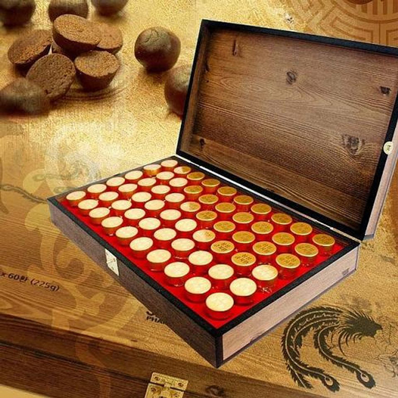 An cung ngưu hoàng hoàn Hàn Quốc hộp gỗ, 60 viên