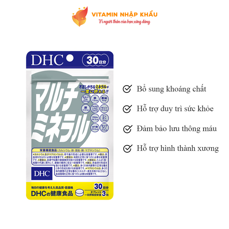 Viên uống bổ sung khoáng chất DHC Multi Minerals (NEW)