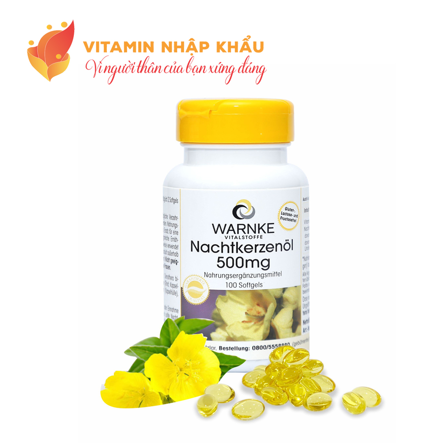 Viên uống Hoa Anh Thảo Warnke Nachtkerzenol 500mg