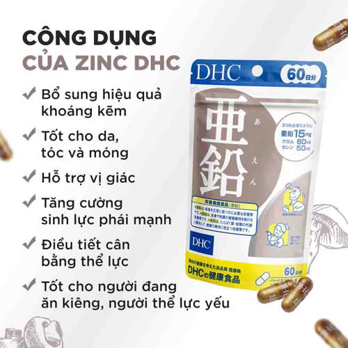 Công dụng viên uống bổ sung kẽm DHC Zinc