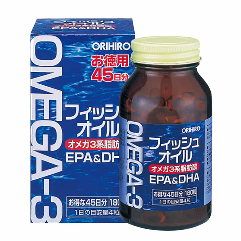 Viên uống dầu cá hỗ trợ tim mạch Orihiro omega-3 Nhật Bản 180 viên