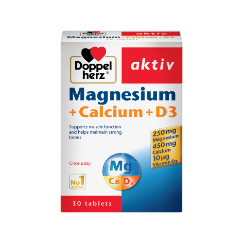 Viên uống bổ sung Canxi và D3 Doppelherz Magnesium + Calcium + D3