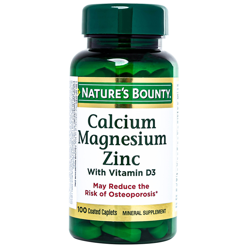 Viên uống bổ sung Canxi, Magie, Kẽm Nature's Bounty Calcium Magnesium Zinc