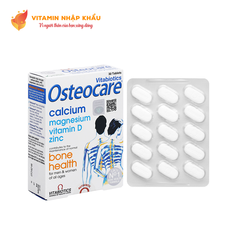 Vitabiotics Osteocare giúp xương chắc khỏe hộp 30 viên