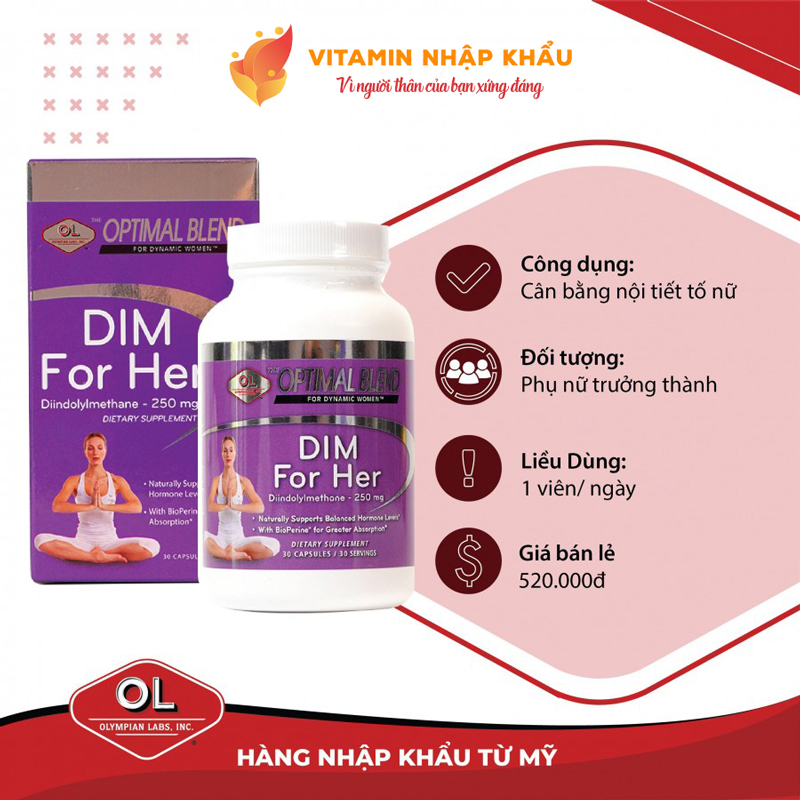 Dim For Her 30 viên - Hỗ trợ cân bằng nội tiết tố nữ